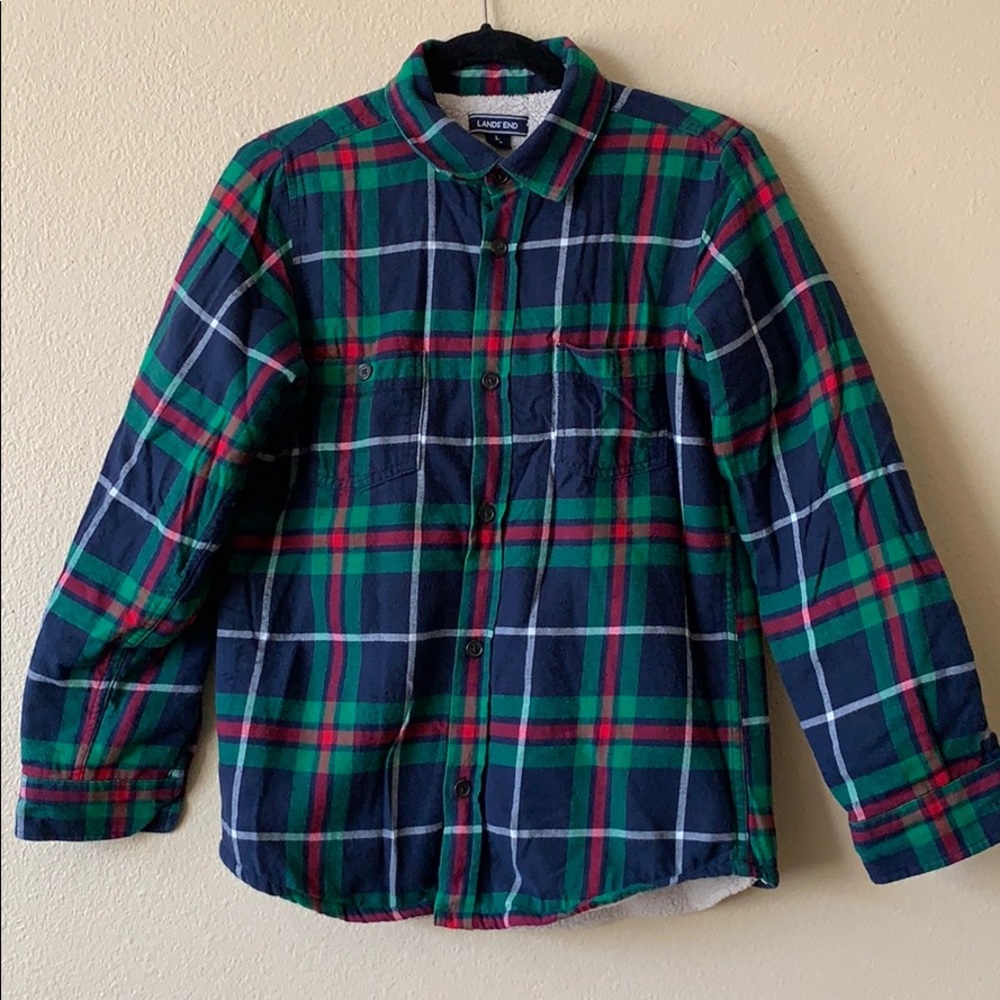 Boys Lands End Fuzzy Flannel